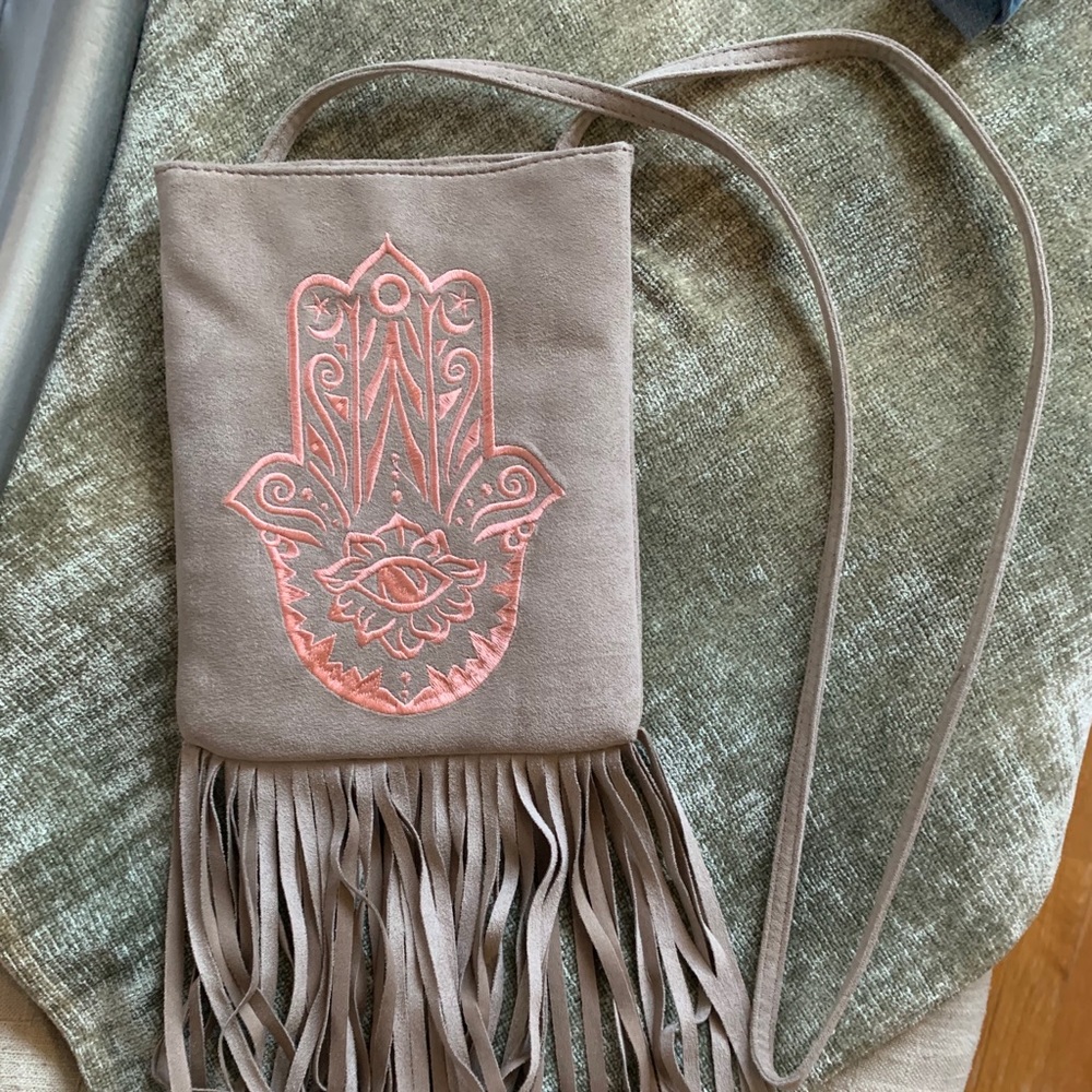Hamsa suede bag